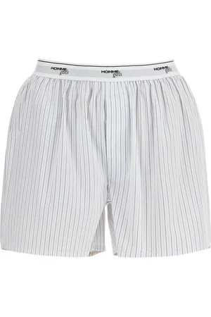 Homme Girls High-waisted striped cotton boxer - L