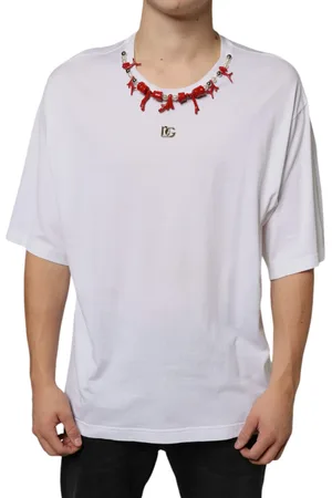 Dolce & Gabbana Cotton Necklace Embellished T-shirt - IT58 | 3XL