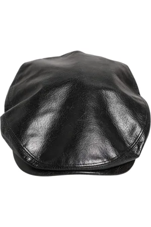 Dolce & Gabbana Black Calf Newsboy Capello Cabbie Hat - 60 cm|XL