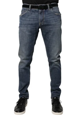Dolce & Gabbana Logo Plaque Cotton Skinny Denim Jeans - IT54 | XL