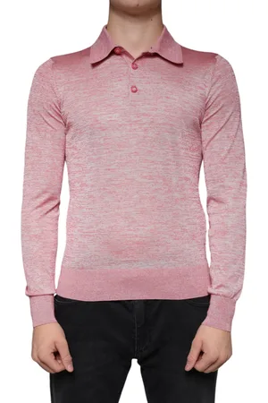 Dolce & Gabbana Polyester Long Sleeve Men Polo T-shirt - IT44 | XS