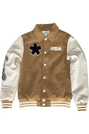 Comme des Fuckdown Chic Cotton and Faux Leather Bomber Jacket - M
