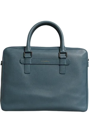 Dolce & Gabbana Blue Logo Double Handle Messenger Briefcase Bag