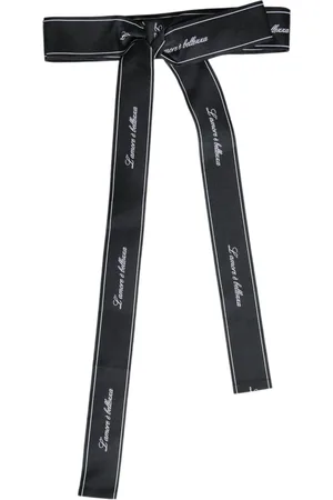 Dolce & Gabbana Black Waist Ribbon Wide Bow Logo Belt - IT40|S