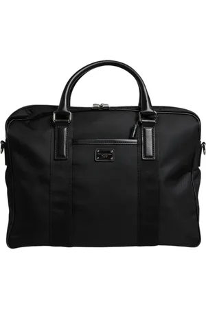 Dolce & Gabbana Black Leather Document Briefcase Top Handle Bag