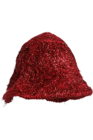 Dolce & Gabbana Red Viscose Tinsel Wide Brim Bucket Hat - 58 cm|M