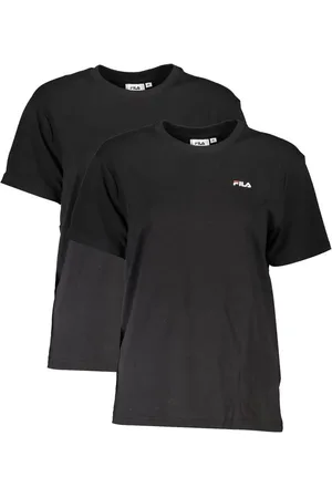 Fila Black Cotton Women T-Shirt - XS