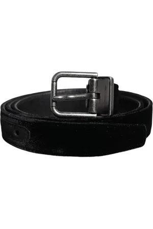 Dolce & Gabbana Black Leather Metal Buckle Classic Belt - 95 cm / 38 Inches
