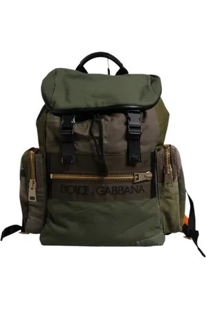 Dolce & Gabbana Military Green Patchwork Travel Backpack Bag