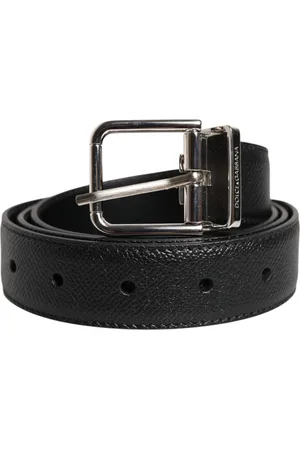 Dolce & Gabbana Black Leather Metal Buckle Classic Belt - 90 cm / 36 Inches