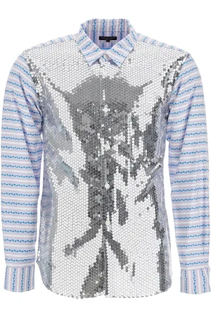 Comme des Garçons Jacquard shirt with sequ - L
