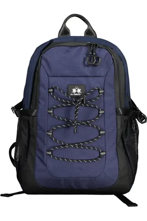 La Martina Blue Polyester Men Backpack