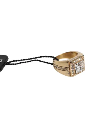 Dolce & Gabbana Tone Sterling Silver 925 Crystals Ring - EU58 | US9