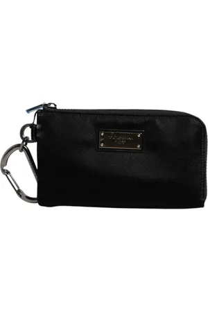 Dolce & Gabbana Nylon Logo Plaque Keyring Pouch Clutch Bag