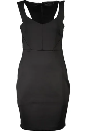 Guess Chic Black Contrast Detail Dress with Wide Neckline - XS