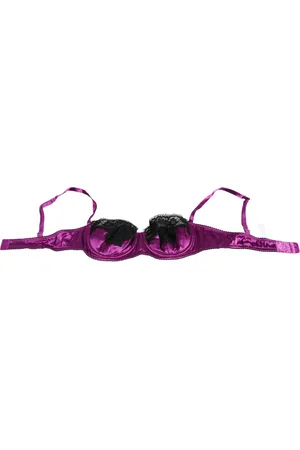 Dolce & Gabbana Purple Silk Underwired Balconette Bra Underwear - IT1 | XS