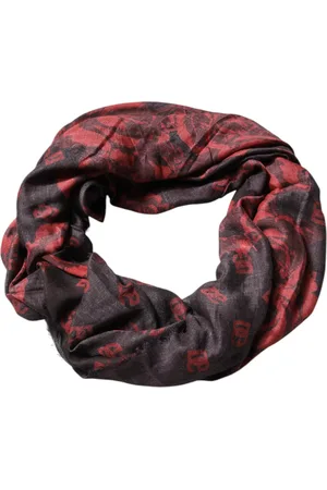 Dolce & Gabbana Red Floral Modal Wrap Shawl Scarf