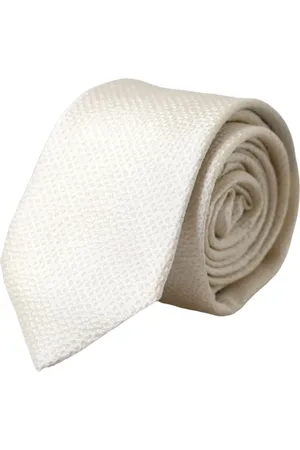 Dolce & Gabbana Off 100% Silk Adjustable Necktie Men Tie