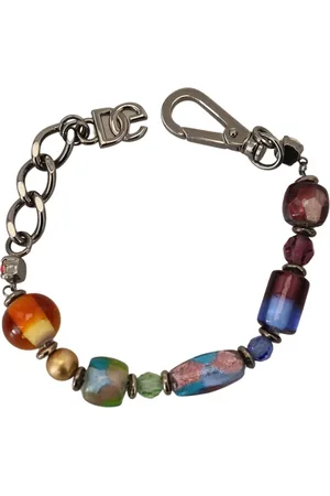 Dolce & Gabbana Beaded Silver Chain Bracelet