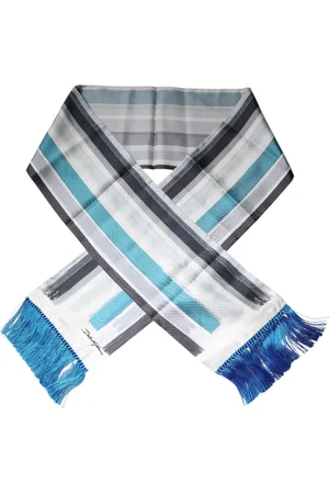 Dolce & Gabbana Multicolor Stripes Silk Fringes Neck Foulard Scarf