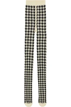 Burberry Herringbone-print cotton-blend tights - S CALICO/BLACK