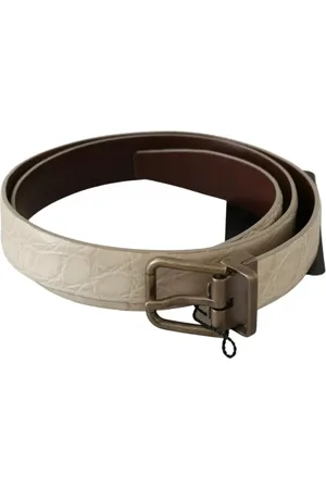 Dolce & Gabbana Cream Gold Buckle Waist Leather Belt - 100 cm / 40 Inches