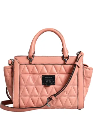 Michael Kors Peach Quilted Leather Logo Crossbody VIVIANNE Messenger Bag