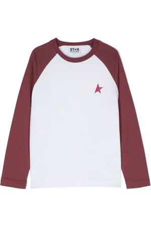 Golden Goose KIDS star-print cotton T-shirt - 8A OPTIC WHITE/ WINDSOR WINE