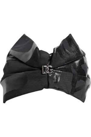 Dolce & Gabbana Black Nylon Stretch DG Logo Head Band Hat