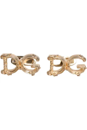 Dolce & Gabbana Gold Tone 925 Sterling Silver DG Logo Cufflink