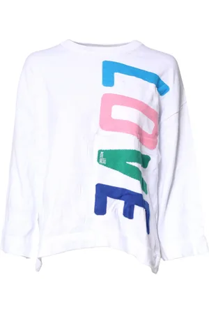 Moschino White Graphic Print Cotton Long Sleeves T-shirt - IT42|M