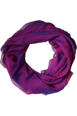 Dolce & Gabbana Purple Silk Rectangle Wrap Shawl Scarf