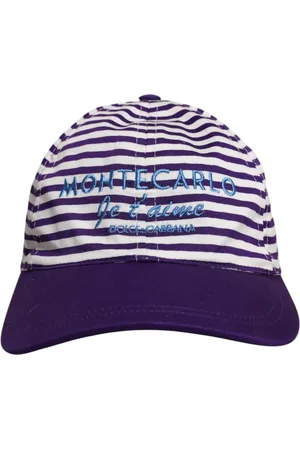 Dolce & Gabbana White Purple Stripe Cotton Women Baseball Cap - 56 cm|XS
