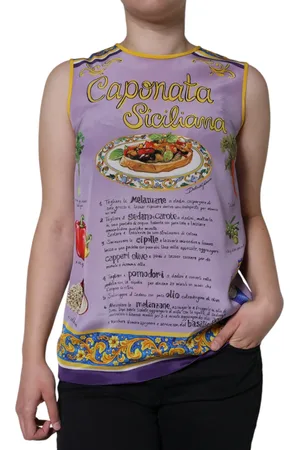 Dolce & Gabbana Silk Caponata Siciliana Print Tank Top - IT40|S