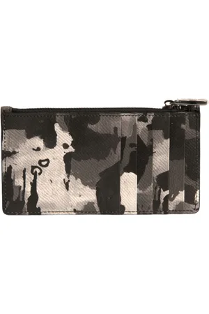 Dolce & Gabbana Camouflage Logo Plaque Coin Purse Wallet