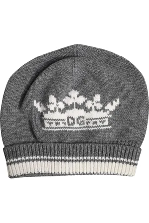 Dolce & Gabbana Gray Cashmere Knitted Winter Beanie Hat