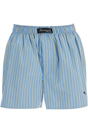 Homme Girls Cotton boxer shorts with vertical yellow stripes - L