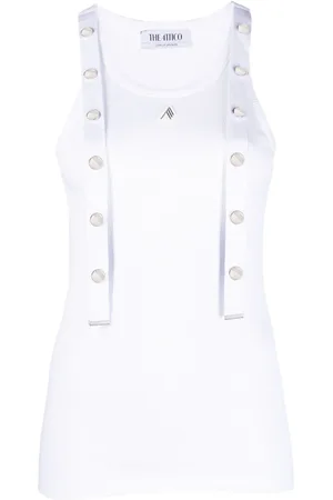 The Attico Logo-appliqué ribbed tank top - 38
