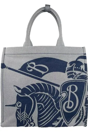 Burberry Navy EKD Canvas Tote Bag With Coin Pouch