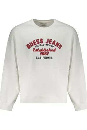 Guess White Cotton Men Sweater - XS