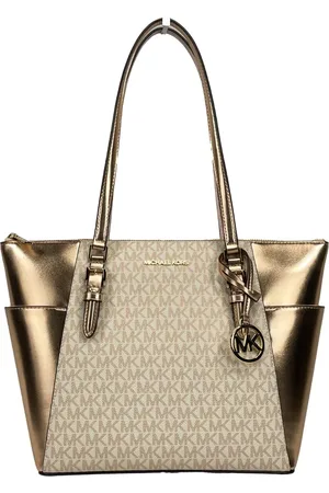 Michael Kors Charlotte Large Leather Top Zip Tote Bag Purse Rose