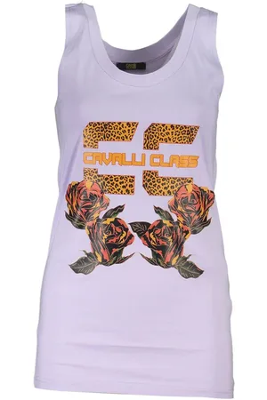 Roberto Cavalli Purple Cotton Women Top - XS