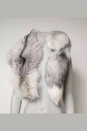 Dolce & Gabbana Fox Fur Neck Wrap Warmer Winter Scarf