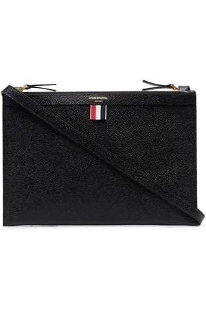 Thom Browne Logo-print leather cross body bag - U