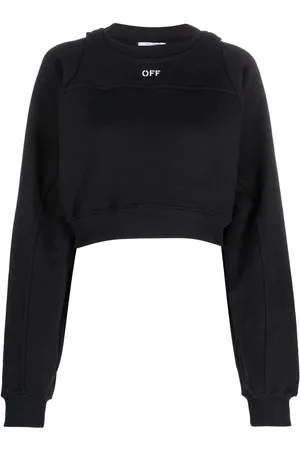 OFF-WHITE Logo-print cropped cotton sweatshirt - XS