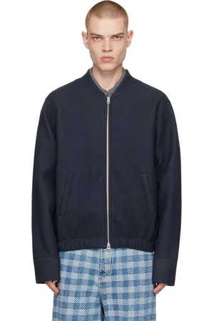 Navy Zipped Bomber Jacket