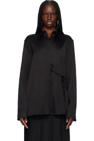Jil Sander Black Heavy Viscose Silk Twill Shirt