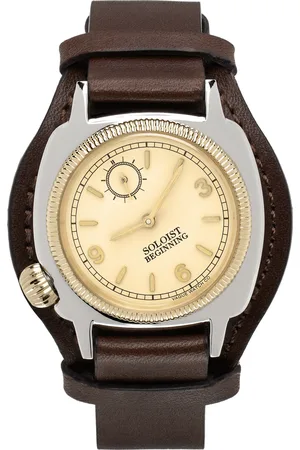 Takahiromiyashita The Soloist Silver & Brown VAGUE WATCH Co. Edition Coussin Watch