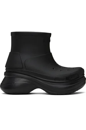 Balenciaga Black Crocs Edition Ankle Boots