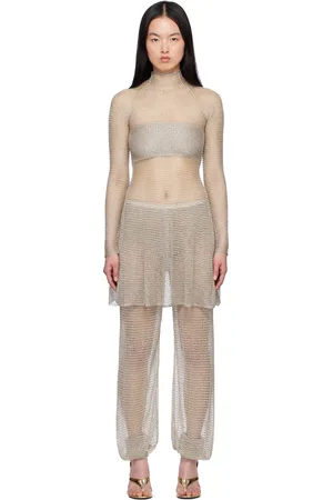 Alaïa Silver Mesh Knit Midi Dress